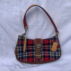 Coach mini tartan plaid hand bag